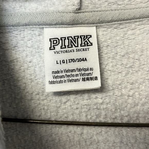 Victoria Secret PINK. 1/4 zip Hoodie Gray size Large - Picture 3 of 4